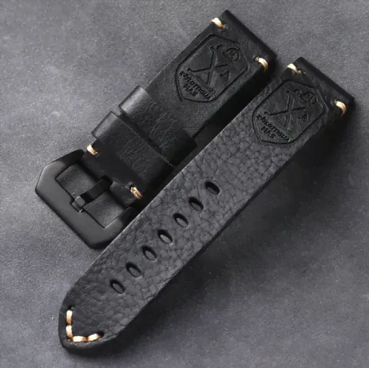 24 mm Decima Flottiglia MAS Vintage Black Strap for Kampfschwimmer / Italian Navy Series Watches
