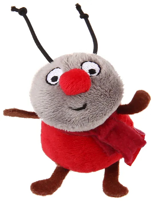 Игрушка для кошек GiGwi X-Mas Tales Сверчок со звуковым чипом (75467) красный/серый/коричневый