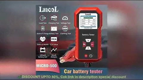 ✔️Lancol Micro 500 12V Car Battery Tester 40-3000 CCA Lithium Battery Test Le
