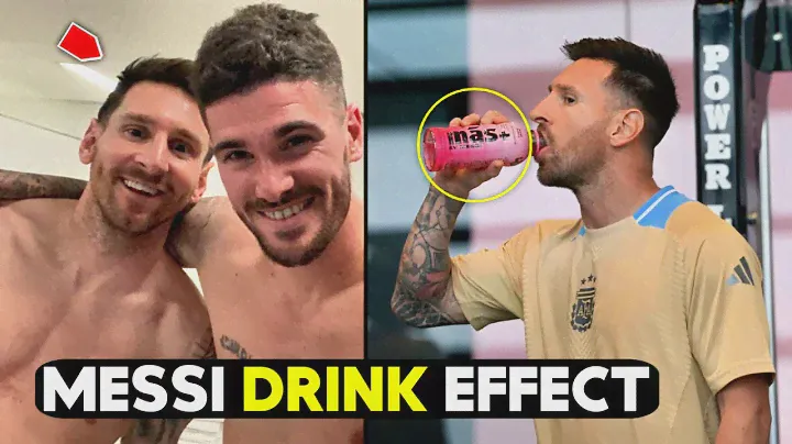 Messi with his new hydration drink Mas+ during today’s argentina tranining session | Football News