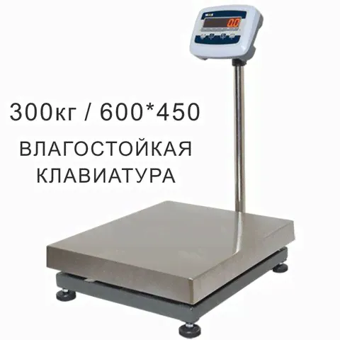 Весы товарные напольные MAS ProMAS PM1E-300 4560, RS232 (опция), 300кг, 50/100гр, 450*600, с поверкой, съемная стойка